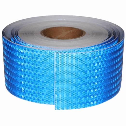 Blue Reflective Tape 4 inch Wide, Outdoor Waterproof High Visibility Warning Industrial Marking Tape, Safety Stickers (168 feet)