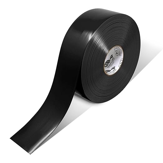 Mighty Line Solid Floor Marking Tape for Safety, Caution, Warning, Heavy-Duty, Peel and Stick Adhesive, Beveled Edge Design, Industrial Quality, 3 inch, 100' Roll, Black