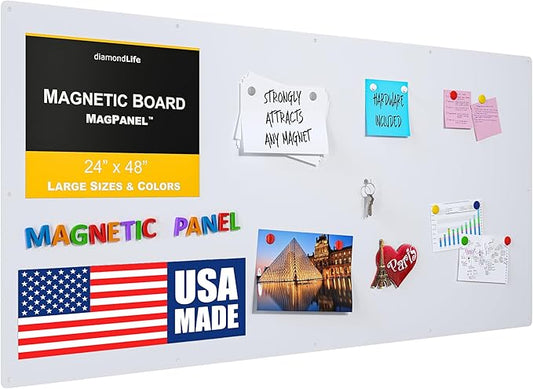 24"x48" - Magnetic Board - Memo & Vision Board for Home, Office, and Classroom - Magnet Board for Kids - Pre-drilled Mounting Screws Included