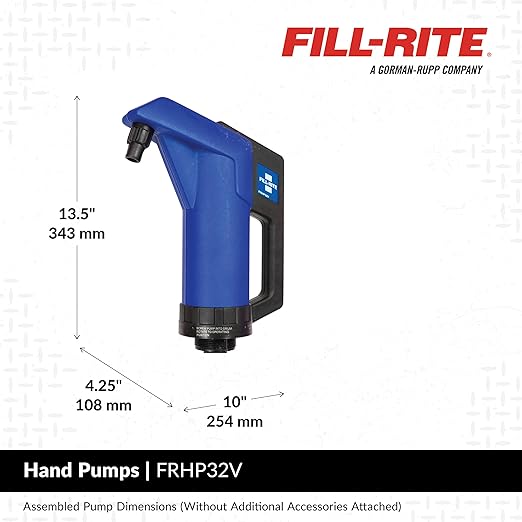 Fill-Rite FRHP32V Hand Operated DEF Transfer Pump - Reduced Foaming - Compatible with DEF, Antifreeze & More - No Power Required