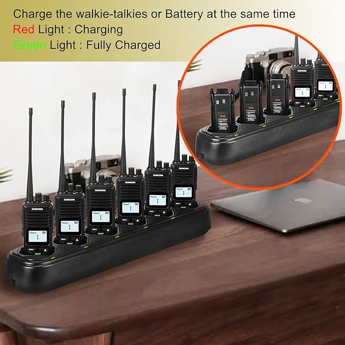 SAMCOM FPCN10A Six-Way Charger Multi Unit Charging Station Rapid Bank Chargers ONLY Compatible with SAMCOM FPCN10A Walkie Talkie and Batter,No Radios