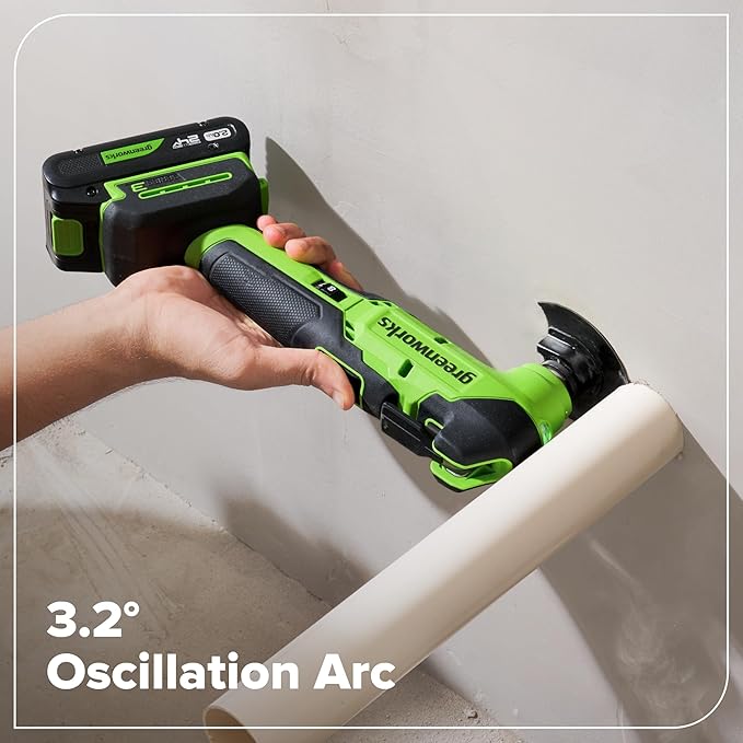 GREENWORKS 24V (6-TOOL) Combo (Drill, Impact Driver, Circular Saw, Reciprocating Saw, Multi-Tool, Flashlight), 4.0Ah + 2.0Ah (24,000mAh Power Bank) Batteries, (2) Cables, 65W Rapid Charger