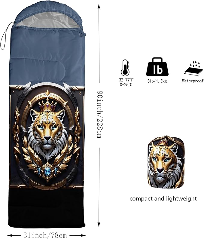 QOOMO Camping Sleeping Bags,3 Season Warm & Cool Weather,Lightweight,Waterproof Sleeping Bags for Adults & Kids,Traveling,and Outdoors,Camping Gear Equipment