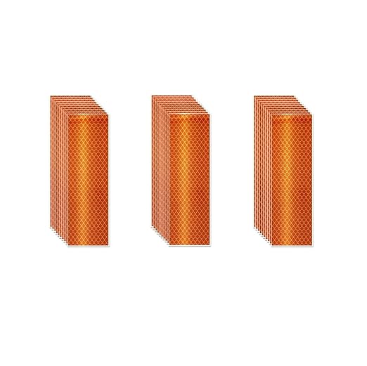 Orange Reflective Stickers 2 inch X 6 inch, Outdoor Waterproof High Visibility Warning Safety Adhesive Reflector Tape (30 Pcs)