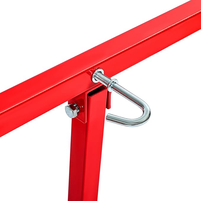 Folding Pickup Bed Dolly- Easily Fold Large Auto Body Truck Bed Cart 800 lbs, Truck Bed Dolly Lifter Automotive Body Cart Pick Up Bed Stand W/Casters Steel Powder Coated Red