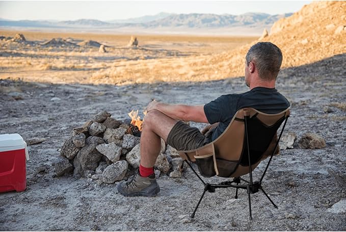 MellowCamp Camping Chair, Ultralight Folding Backpacking Hiking Chair, Compact Portable for Hiking, Camping, Backpacking, Beach, Roadtrip (Dune Brown)