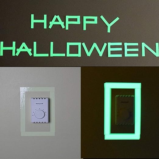 Glow in The Dark Tape - 33 FT X 0.5 Inch Luminous Photoluminescent/Luminescent Emergency Roll Safety Egress Markers Stairs, Walls, Steps, Exit Sign. Glowing Pro Theatre Stage Floor