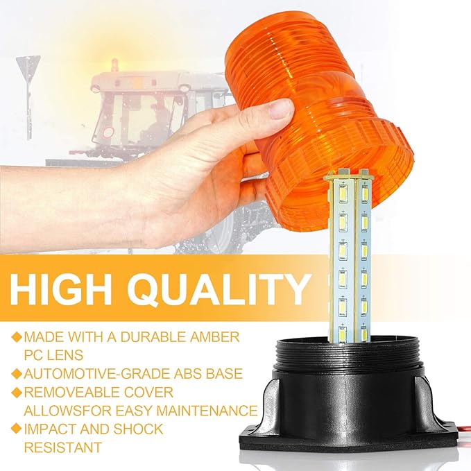 30 LED Amber Forklift Strobe Light 30W Vehicle Roof Safety Beacon Light for 10-110V Mower, ATV, Trucks, Tractor, Golf Carts, UTV, Cars, Bus - 2 Pack