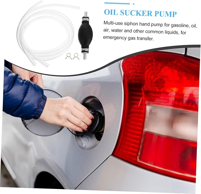 Generic Fuel Transfer Pump Manual Hand Siphon Pump One-way Valve for Gasoline Petrol Oil Transfer Portable Lightweight for Vehicles Lawn Mower and Emergency Use