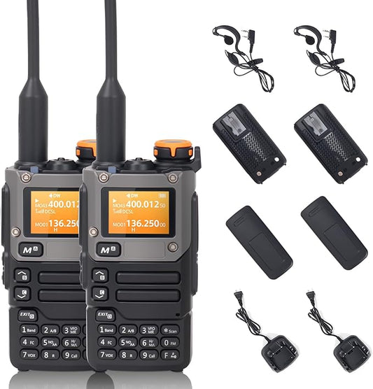 Walkie Talkie, Long Range, Two Way Radio, NOAA, Fast Frequency Copying, Flashlight, Long Battery, Type-C and Dock Charging, Suitable for Outdoor Adventurers and Campers (2 Packs)