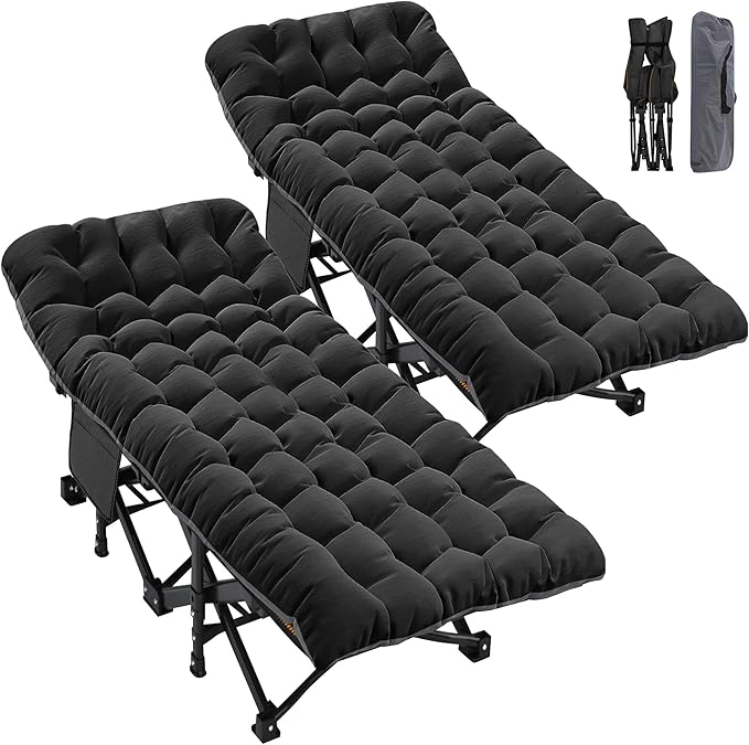 ABORON Heavy-Duty Folding Guest Bed for Adults, 500lb Capacity, Portable Extra Cot with 1209D Double Layer, Ideal for Indoor Guest Stays & Temporary Home Use