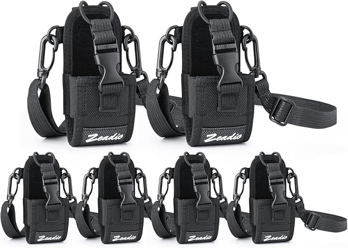 Zeadio Versatile Two-Way Radio Case, Universal Durable Holster Pouch Case Holder for Two-Way Radio Walkie Talkies (ZNC-D, Pack of 6)