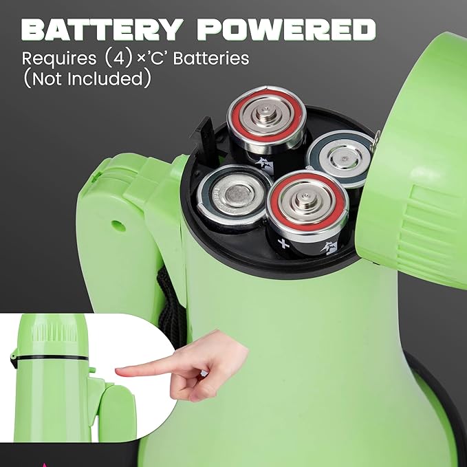 Portable Megaphone 20 Watt Power Megaphone Speaker Bullhorn Voice and Siren/Alarm Modes with Volume Control and Strap (Light Green)