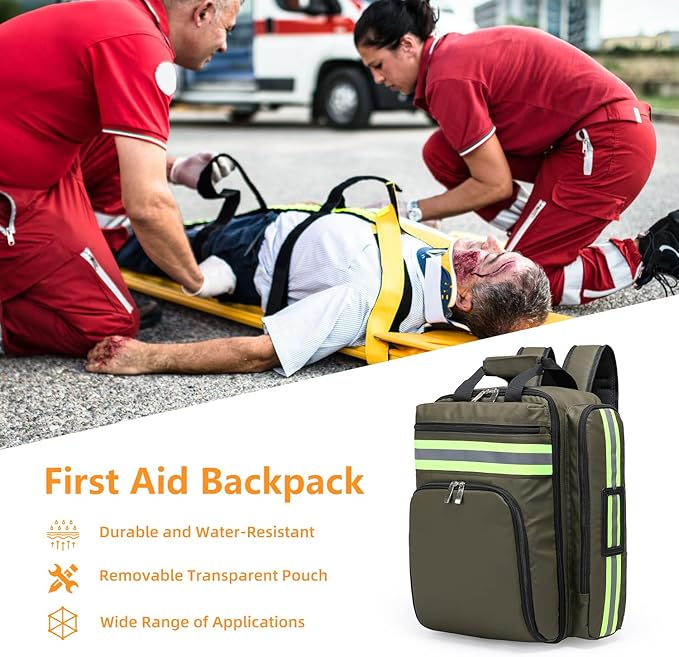 Medical Bag Empty First Aid Backpack, Medicine Mag Empty Emergency Bag,Medical Bag Organizer，Emergency Medical Backpack,First Aid Backpack, Medicine Mag (Bag Only)