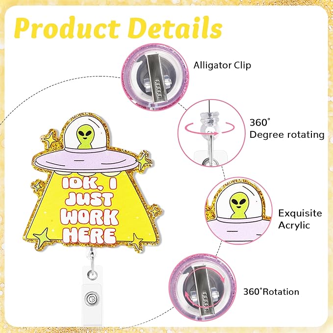 IDK, I Just Work Here Badge Reel with Alligator Clip Funny ID Badge Holders Cute RN LPN CNA MA PCT Badge Buddy Nursing Medical Students Nurse Accessories for Work