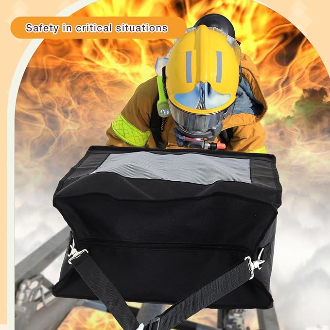 Fire Evacuation Device Set Dog Pet up to 55 Pounds Fire Emergency Evacuation Bag 50 ft Rope Escape Bag Safe Equipment Compact Survival Kit Rescue for Animal Home Work(28 x 21 x 14 Inches)