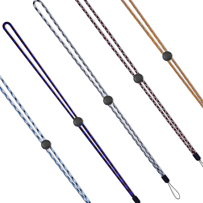 YOUOWO 5 Pack 5 Colours Adjustable Lanyards Neck Strap Lanyard For Keys Pen Phone ID Badges Holder