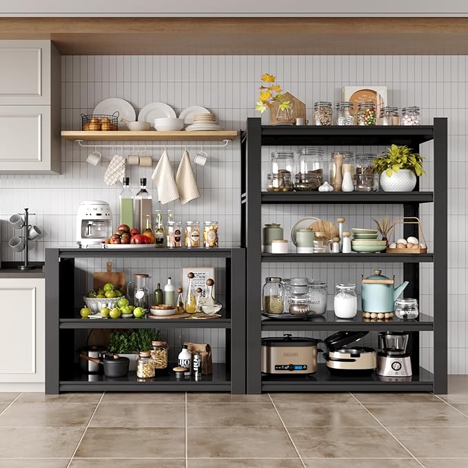 Garage Shelf,Heavy Duty Storage Rack Load 3000lb,5-Tier Metal Garage Shelving for Kitchen,Basement,24" D x 47" W x 84" H