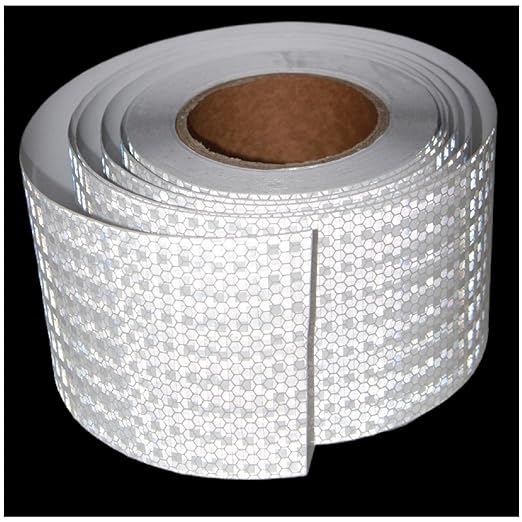 White Reflective Tape 4 inch Wide, Outdoor Waterproof High Visibility Strong Safety Adhesive Reflector Tape (66 feet)