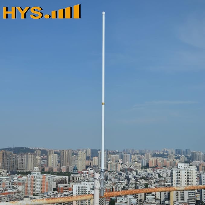 HYS Pre-Tuned Fiberglass Base Station Antenna for VHF/UHF 144/430MHz - 4.5dBi VHF & 7.2dBi UHF, SO239 Connector, 5.7ft Long, Weatherproof, for Ham Radio & Amateur Radio