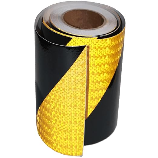 Yellow Black Reflective Tape 16 Inch for Truck, Safety Caution Reflector Strips, Hazard Conspicuity Warning Adhesive Stickers (68 feet)
