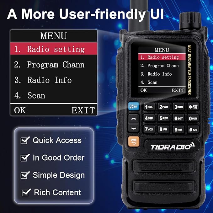 Ham Radio TIDRADIO TD-H3 Plus, Bluetooth-Headphone-connectable, Web Upgrade, APP PC Wireless Programming, 8-Band Long Range Walkie Talkies NOAA Weather Two-Way Radio Handheld for Survival Gear 2 Pack