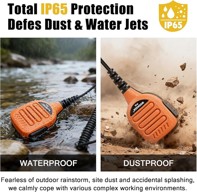WODASEN Speaker Mic Walkie Talkie Handheld Microphone Shoulder Lapel Mics for GXT LXT GXT1000VP4 GXT1000 LXT500VP3 GXT1050VP4 LXT600 AVPH10 GMRS FRS X-Talker Radio (128-Orange)
