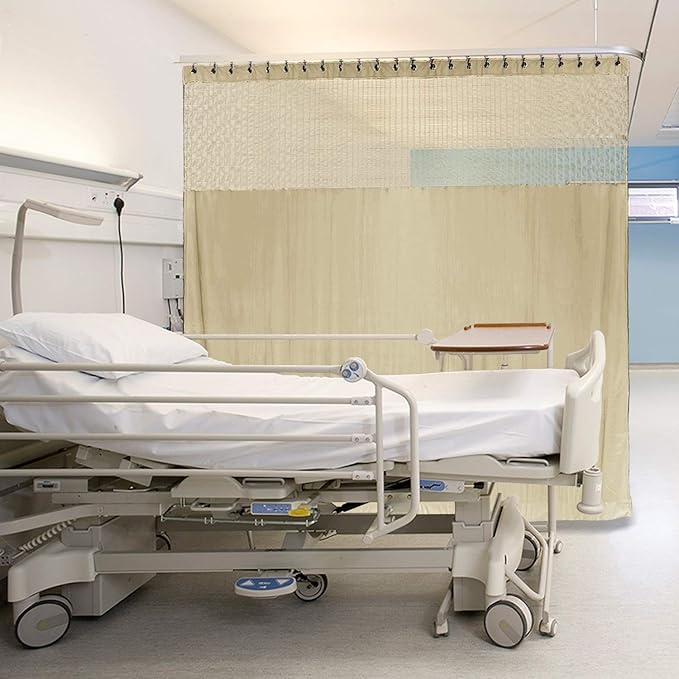 Macochico Extra Wide Medical Curtains Screen Nickel Grommet Bean Hospital Medical Clinic Spa Lab Cubicle Curtain Divider Privacy Screen, 15ft Wide x 8ft Tall (1 Panel)