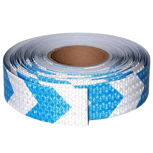 Reflective Tape Blue White 2 Inch x 168 Feet, Outdoor Waterproof Warning Reflector, Night Safety Stickers for Bicycles