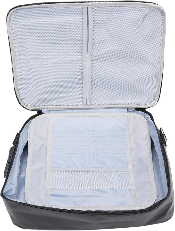Walfront Document Lock Water Proof Safe Case Fireproof File Bag for Important Documents Passports Money and Valuables