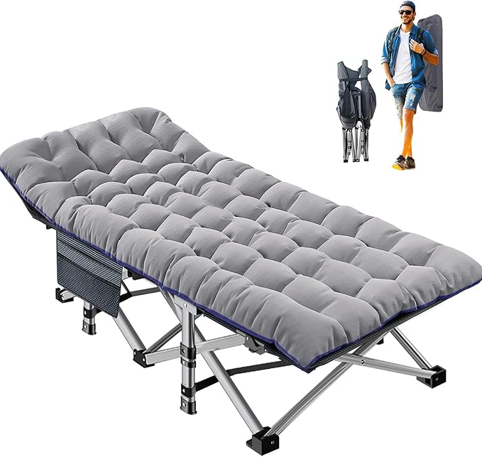 ABORON Heavy-Duty Folding Guest Bed for Adults, 500lb Capacity, Portable Extra Cot with 1252D Double Layer, Ideal for Indoor Guest Stays & Temporary Home Use