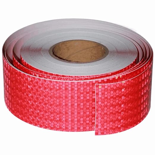 Red Reflective Tape Outdoor Waterproof 3 inch Wide, High Visibility Warning Industrial Marking Tape, Safety Stickers (168 feet)