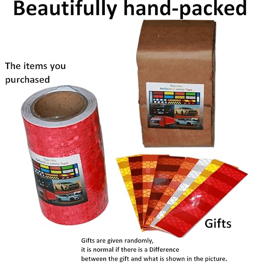 Red Reflective Tape Outdoor Waterproof 4 inch Wide for Trailer, High Visibility Safety Warning Adhesive Stickers Strips (10 feet)