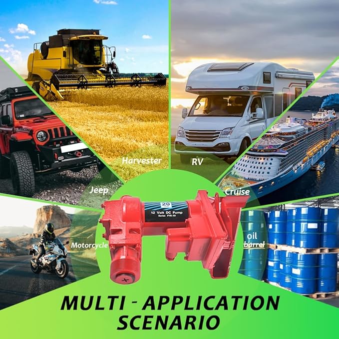 20 GPM 12V Fuel Transfer Pump with Manual Nozzle & Particulate Filter, High Flow Gas Iron Heavy Duty DC Transfer Pump for Gasoline, Diesel Fuel, Kerosene, Biodiesel Vahaha