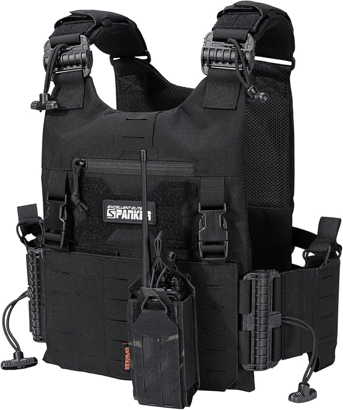 EXCELLENT ELITE SPANKER Tactical Universal Radio Holster Holder Molle Radio Pouch Adjustable for Duty Belt,Vest for Two Ways Walkie Talkie