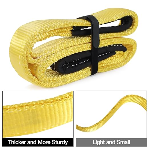 Lift Sling Straps,2" x 7' Heavy Duty Flat Eye 2-Ply Nylon Lifting Slings Straps, Lifting Straps for Hoisting Moving Rigging Towing Tree Saver 6500 lbs Vertical, 5200 Choker, 13000 Basket
