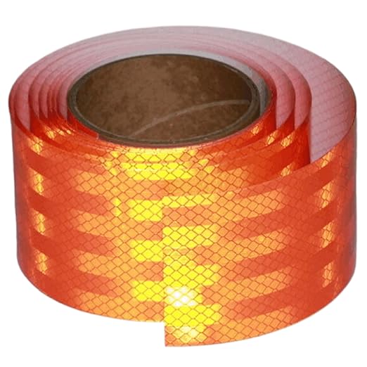 Industrial Non Fading Reflective Tape Orange 3 inch Wide, Outdoor Waterproof High Visibility Safety Warning Adhesive Strips (10 feet)