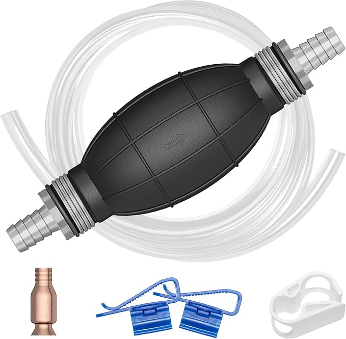 Gasoline Transfer Pump, Gas Siphon Pump for Gasoline, Diesel, Water, Liquid, High Flow Hand Fuel Transfer Pump with 10 Ft Siphon Hose