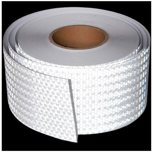 Industrial Non Fading Reflective Tape White 4 inch Wide, Outdoor Waterproof High Visibility Safety Warning Adhesive Strips (166 feet)