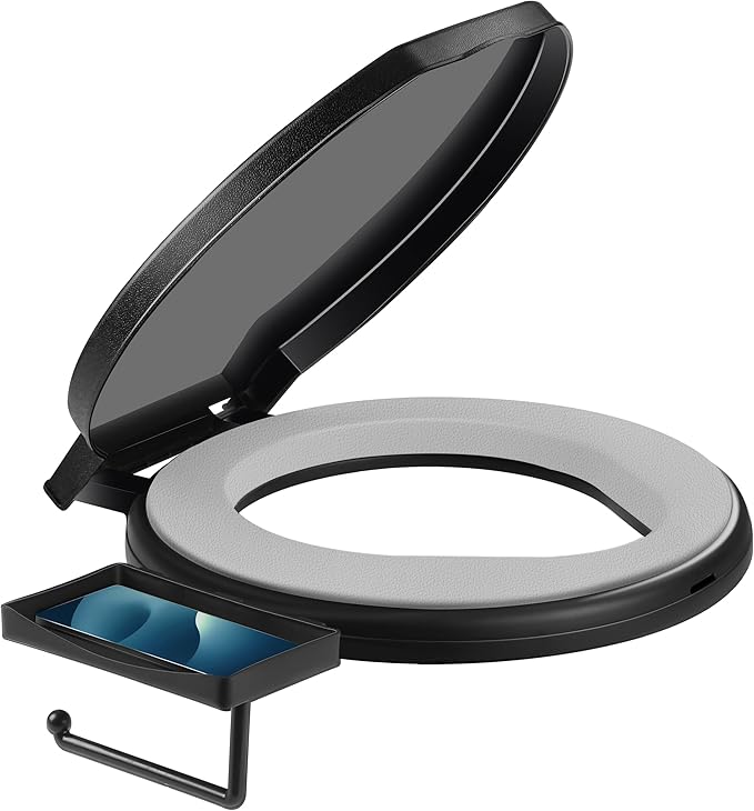 TRIPTIPS Portable Toilet with Soft Cushion, 5 Gallon Rotatable Lid, Adults and Kids Camping Toilet Seat for 5 Gal Bucket