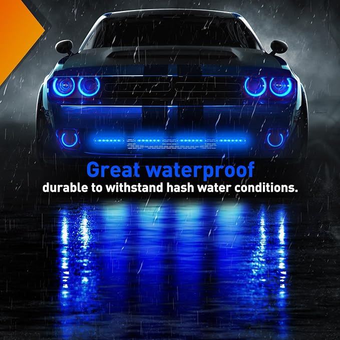 Nilight 6LED Emergency Strobe Lights 4PCS Ultra slim Surface Mount Hazard Caution Light bar 12-24V Sync Feature Warning Flashing Light kit for Truck Car Vehicle ATV SUV UTV Blue