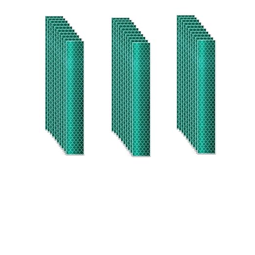 Green Reflective Stickers 1 inch X 6 inch, Outdoor Waterproof High Visibility Warning Safety Adhesive Reflector Tape (30 Pcs)