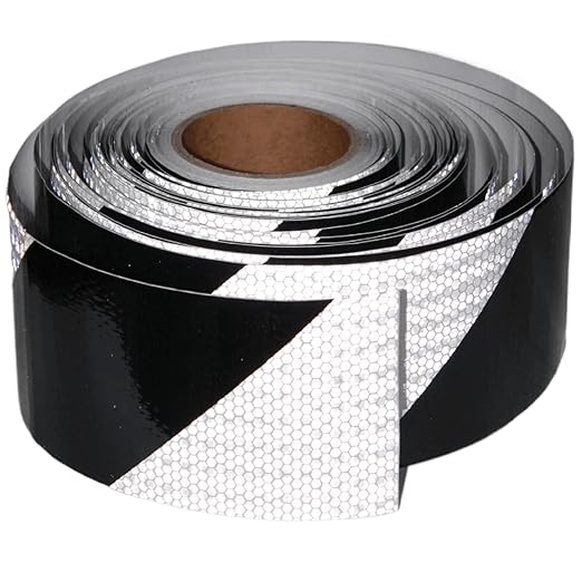 Reflective Tape Black White 4 inch Wide for Truck, Outdoor Waterproof High Visibility Safety Warning Adhesive Strips (166 feet)