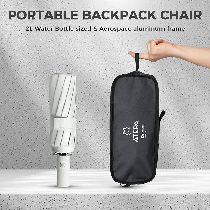 ATEPA UFO3.0 Backpacking Camping Chair, Ultralight Extra Wide Comfortable Folding Chairs Heavy Duty Portable Hexagon Ergonomic Height Adjustable Seat with Anti-Sinking Feet for Hiking Outdoor, Black