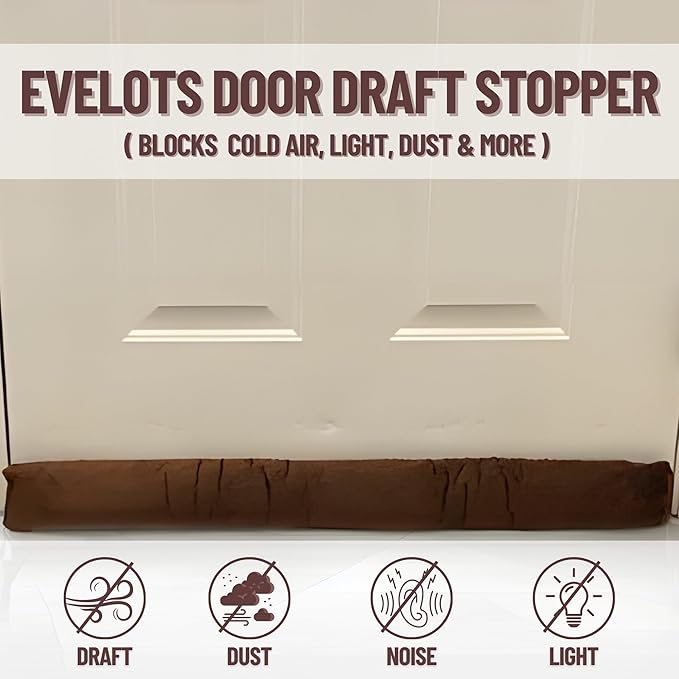 Evelots Magnetic Metal Door Draft Stopper-2 Pack-Extra Strong Magnets for Steel Doors-Cold Air, Dust & Noise Blocker-Stays in Place-No Need to Bend Down-36 Inch