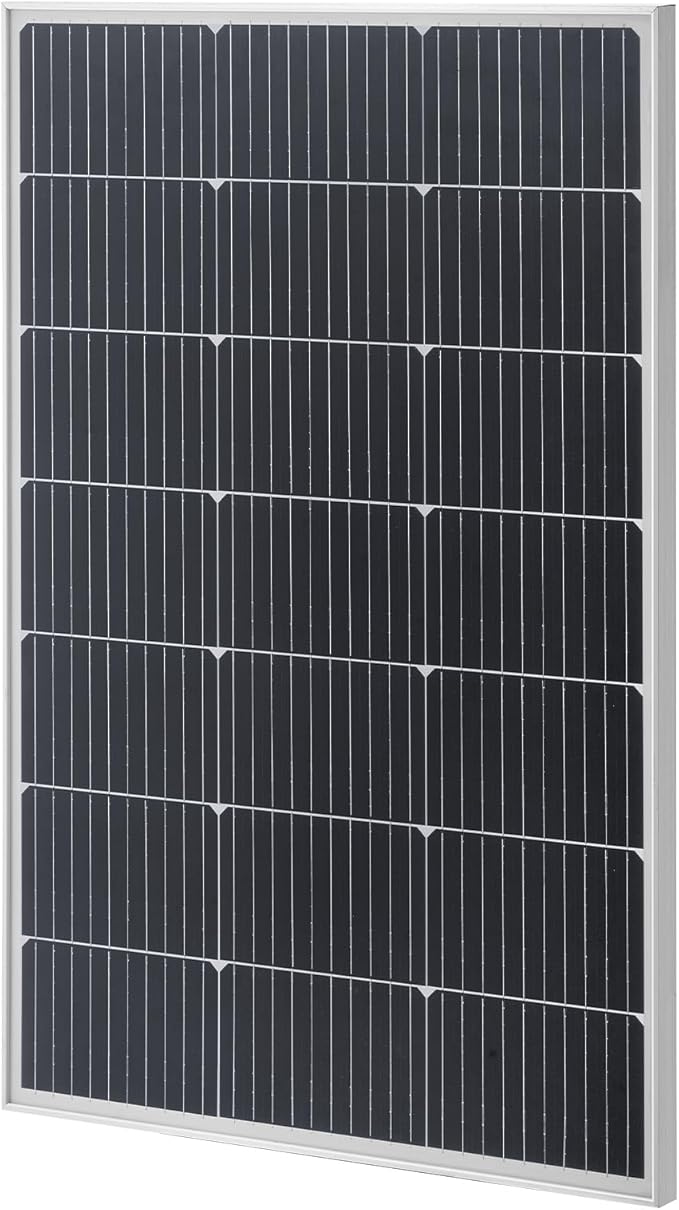 VEVOR 100W Monocrystalline Solar Panel, 23% High-Efficiency Mono PV Module with Stable MC4 Output & Aluminum Frame, IP65 Waterproof Solar Panel for Car Boat RV Flat Rooftop Off-Grid Applications