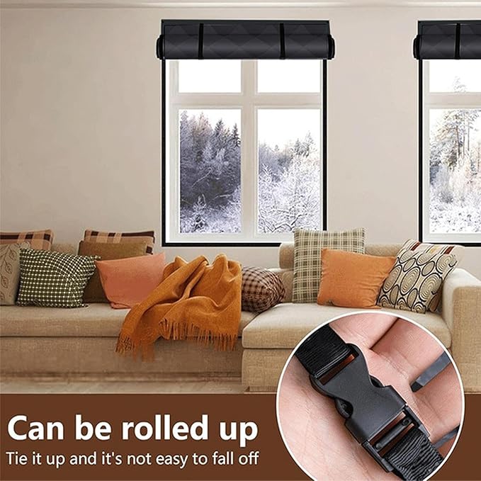 Winter Window Cover - Windproof Insulated Blanket,Cold Weather Window Winterizing Kit | for Bedroom Home Basement Living Room Garage Apartments Office Indoor Cabin