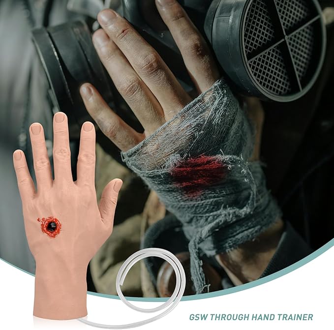 Hand Wound Packing Trainer Kit,GSW Through, Stop The Bleed Training, Bleed Control Kit for Medical Classes - Light