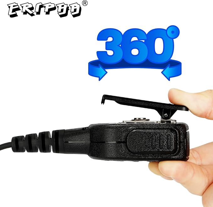 Shoulder Mic Speaker Compatible with Motorola XPR 3000 3000e 3300 3300e 3500 3500e Waterproof IP56 Two Way Radio Speaker Microphone with 3.5mm Jack (Black)