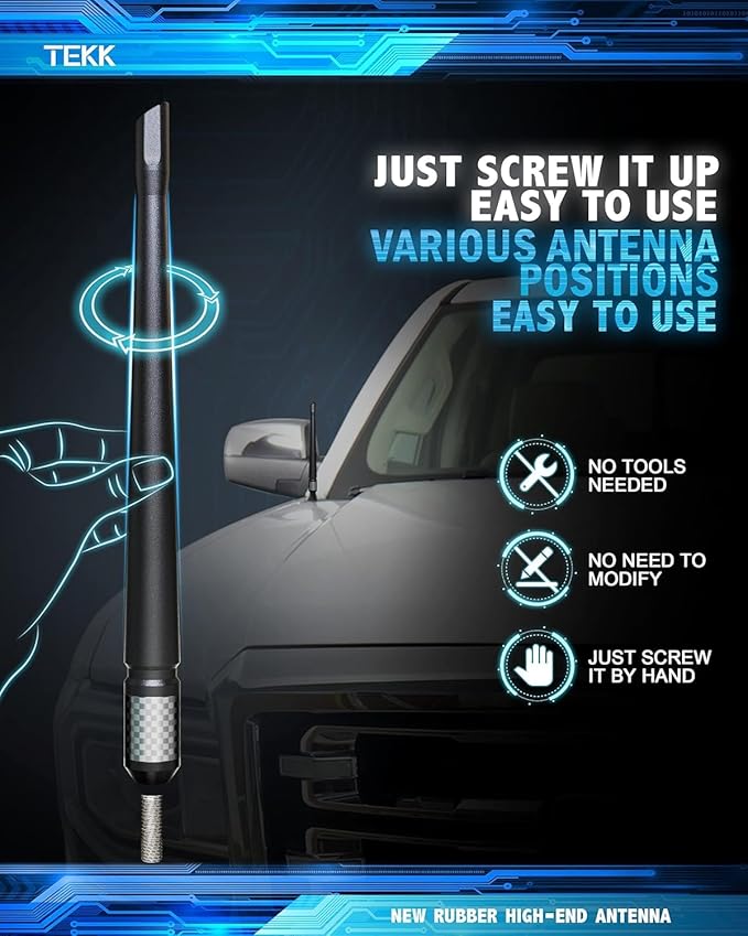 TEKK Carbon Fiber Short Antenna Compatible with 1995-2016 Z3 Z4 / 7.9 Inches Premium Flexible Rubber/Designed for Enhance FM/AM Radio Signal Reception